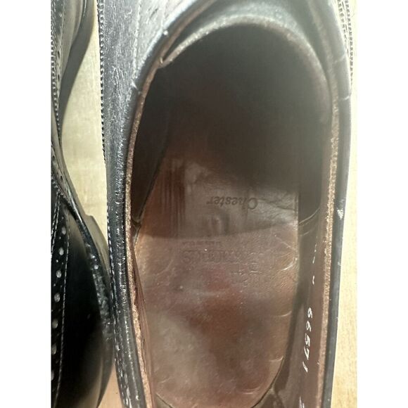 ALLEN EDMONDS CHESTER BLACK LEATHER WINGTIP OXFORDS DRESS SHOES US MENS SZ 10D - Picture 5 of 8